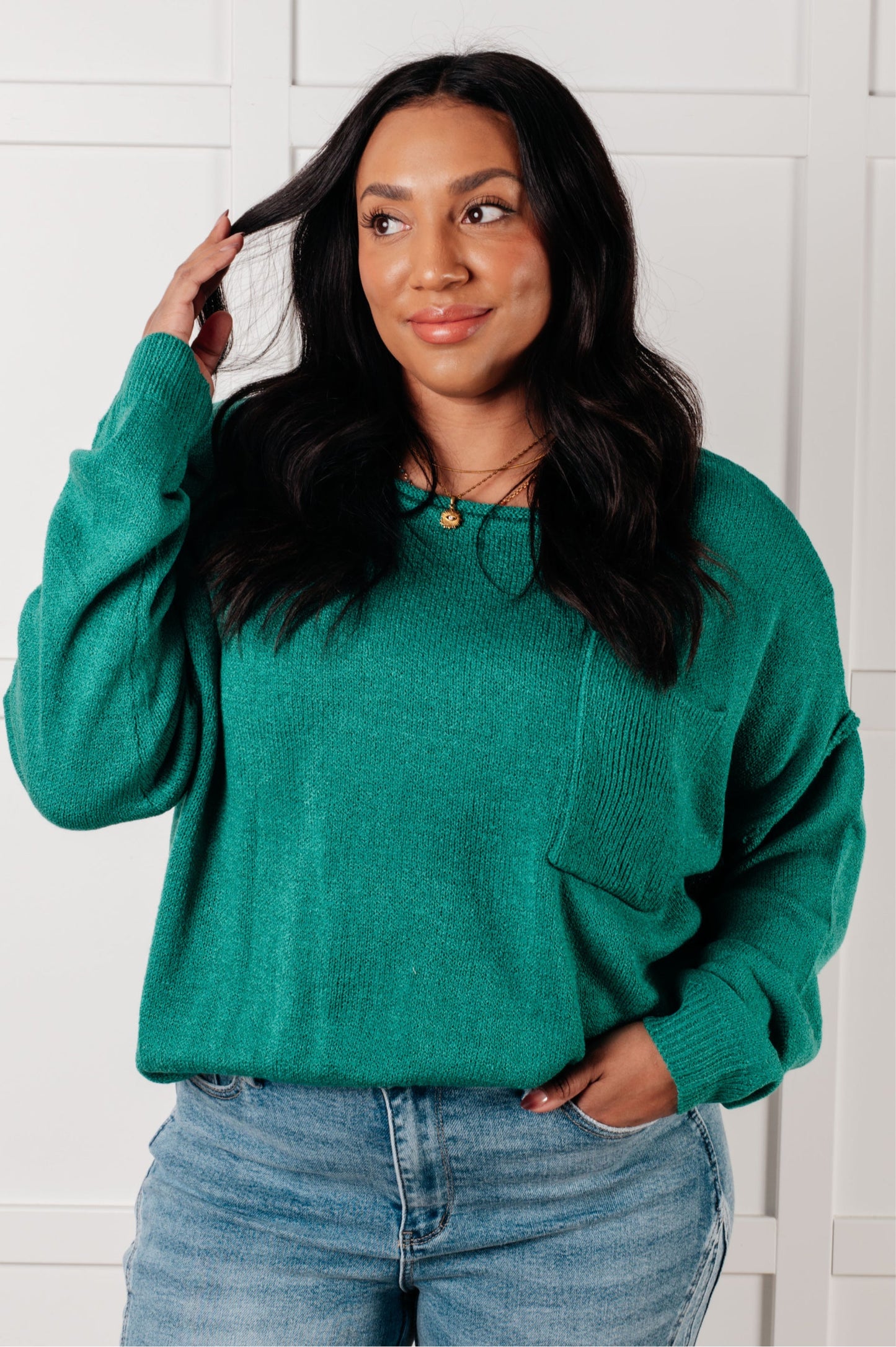 In Stitches Drop Shoulder Sweater