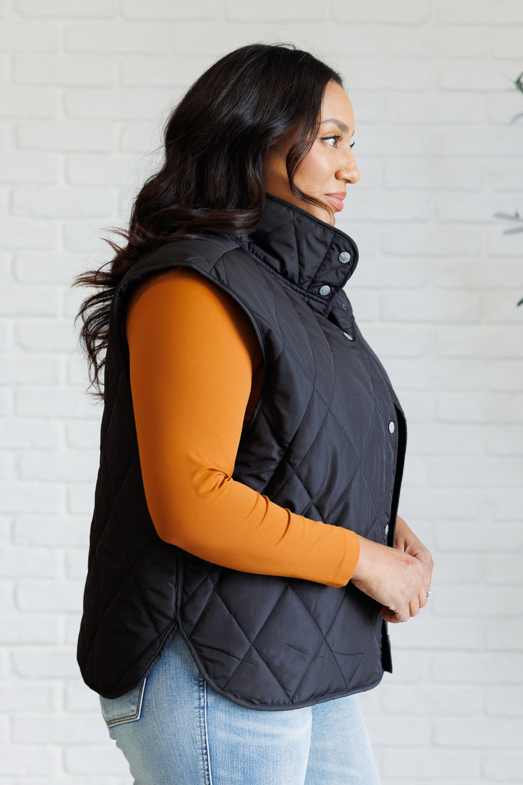 Layering Queen Quilted Puffer Vest in Black